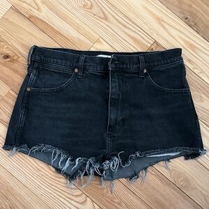 Wrangler Black Distressed Cutoff Denim Shorts